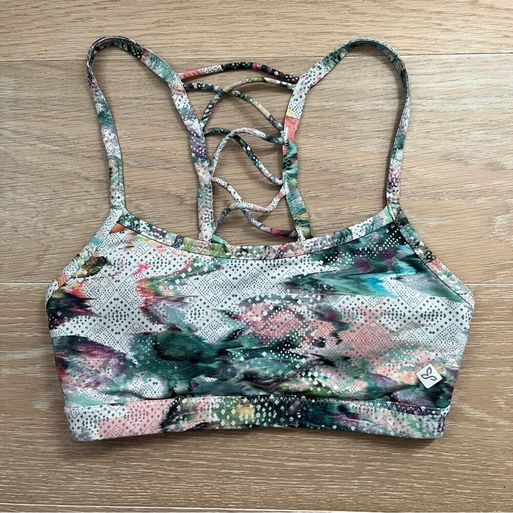 PrAna Isaline Yoga Sports Bra - White Graceful - Size XS